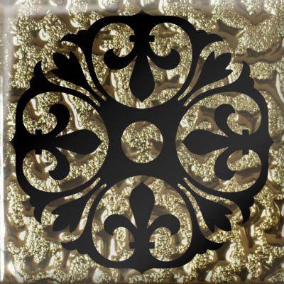 Напольная вставка Роскошная мозаика ВБ 18 6.6x6.6 Бутон золотая стеклянная