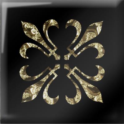 Напольная вставка Роскошная мозаика ВА 05 4.8x4.8 Одиссей золотая стеклянная