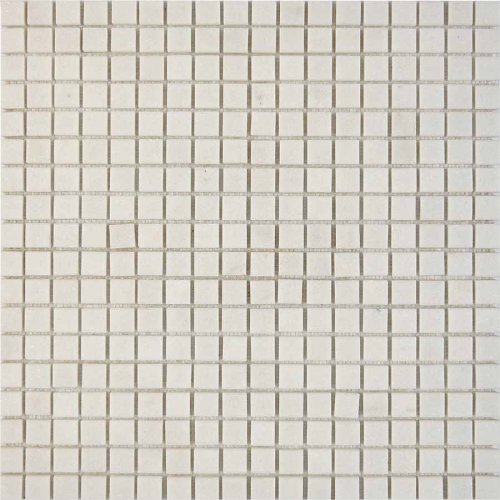 Мозаика Pixel mosaic PIX294 из мрамора Thassos 30.5x30.5 белая полированная под камень, чип 15x15 мм квадратный