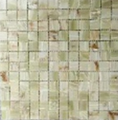 Мозаика Marble Mosaic Square 23x23 Onyx Green Pol 30x30 салатовая полированная под камень, чип 23x23 квадратный