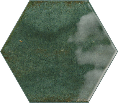 Настенная плитка Ribesalbes Ceramica PT03129 Hope Olive Hex Glossy 17.3x15 зеленая глянцевая под камень