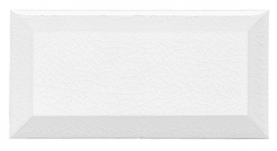 Настенная плитка Adex ADMO2008 Modernista Biselado PB C/C Blanco 7,5x15 белая глянцевая моноколор / кракелюр