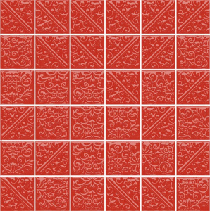 Настенная плитка Kerama Marazzi 21024 Ла-Виллет 30.1x30.1 красная глянцевая мозаика / узоры