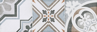 Настенная плитка ALMA Ceramica TWA11COR014 Costa Rica 60x20 микс матовая с орнаментом / пэчворк