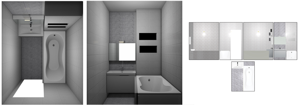 Пример 3D визуализации ванной комнаты №1