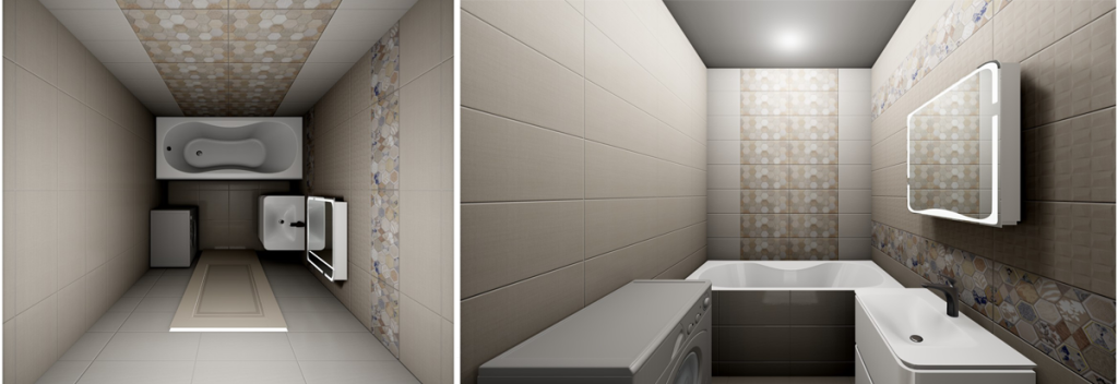 Пример 3D визуализации ванной комнаты №2