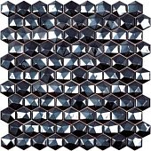 Мозаика Vidrepur С0002689 Hex Diamond 358D (на сетке) 31.7x30.7 черная глянцевая  3D узор, чип гексагон