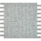 Мозаика Pixel mosaic PIX706 из стекла 30.4x31.8 серая глянцевая под камень, чип 15x62 мм прямоугольный