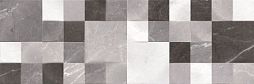 Настенная плитка Primavera DG01-02 Perfect Nero Decor 02glossy 30x90 серая / черная глянцевая / рельефная под мрамор / мозаику