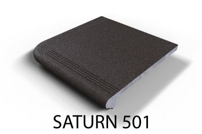 Ступень угловая Элит Бетон Saturn 501 33х33 черная глазурованная матовая под камень