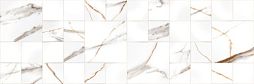 Настенная плитка Primavera DC15-02 Signorina Gold Decor 02 carving 30x90 белая / серая / бежевая карвинг / рельефная под мрамор / мозаику