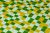 Мозаика Pixel mosaic PIX012 из стекла 30x30 белая / зеленая / оранжевая глянцевая под камень, чип 25x25 мм квадратный
