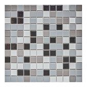 Мозаика Pixel mosaic PIX 639 из керамогранита 31.5x31.5 серая глянцевая под камень / оттенки цвета, чип 25х25 мм квадратный