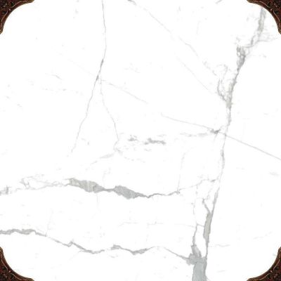 Керамогранит Eurotile Ceramica ST 0205 Statuario 60x60 белый матовый под мрамор