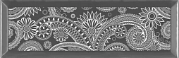 Керамогранит Absolut Keramika ABC0000117 Monocolor Decor Silver 7.5x15 серый глянцевый с орнаментом