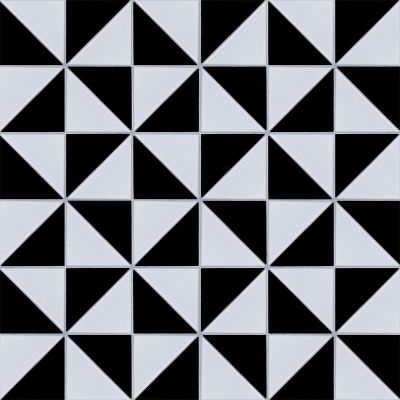 Мозаика Star Mosaic LG61688/CZM093B / С0003186 Triangolo Chess Matt 27.85x27.85 черно-белая матовая геометрия, чип 87x122 мм треугольный