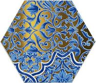 Декоративная плитка Kerama Marazzi VT/A432/24000 Талья 6 20х23.1 синяя / золотая глянцевая с орнаментом