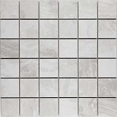 Мозаика Velsaa RP-127435-03 Ониче Белый (Detroit Light) Mosaic 30x30 белая полированная под мрамор, чип 47х47 мм квадратный