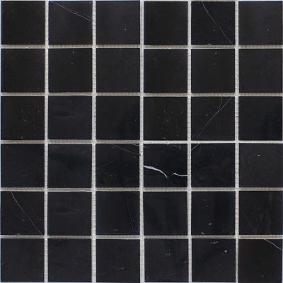 Мозаика Star Mosaic JMST056 / С0003481 Black Polished 30.5x30.5 черная полированная под мрамор, чип 48x48 мм квадратный