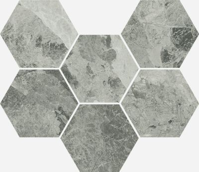 Керамогранит Italon 620110000067 Шарм Экстра Силвер Мозаика Гексагон окрашенный в массе / Charme Extra Silver Mosaico Hexagon 25X29