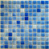 Мозаика Gidrostroy Glass Mosaic QN-004 31.7x31.7 стеклянная синяя глянцевая, чип 25x25 квадратный
