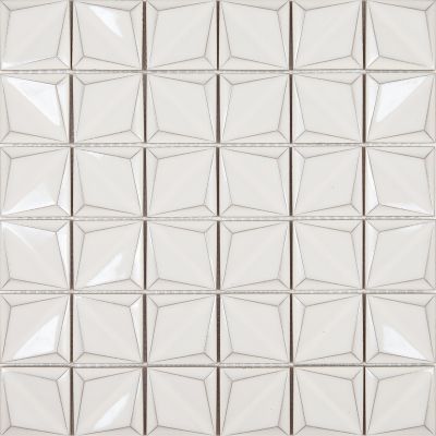 Мозаика Imagine!lab KKV50-4R 30.6x30.6 белая рельефная / глянцевая моноколор