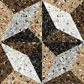 Керамогранит Керамин CDB00018787 Терраццо 7Д 50x50 коричневый глазурованный матовый с орнаментом