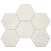 Мозаика Estima Mosaic/LN00_NS/TE00_NS/25x28,5/Hexagon Luna White 25x28.5 белая неполированная под камень, чип гексагон