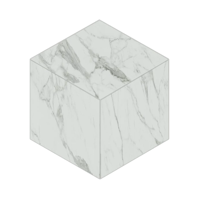 Мозаика Estima Mosaic/MN01_NS/25x29/Cube Montis White 25x29 белая / серая неполированная под мрамор, чип ромб