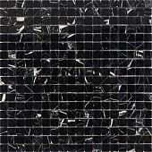 Мозаика Pixel mosaic PIX250 из мрамора Black majesty 30.5x30.5 черная полированная под мрамор, чип 15x15 мм квадратный