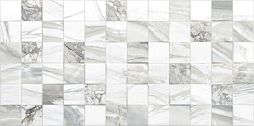 Настенная плитка ALMA Ceramica TWU09MRC027 Mercury 50x24.9 белая / серая глянцевая рельефная под мозаику