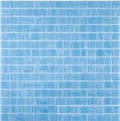 Мозаика ROSE MOSAIC CA181 Cloudy (размер чипа 20x20 мм) 32.7x32.7 голубая глянцевая авантюрин