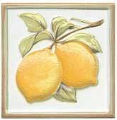 Декор Kerama Marazzi TLA002H Капри Лимончики 9.8х9.8 желтый глянцевый фрукты