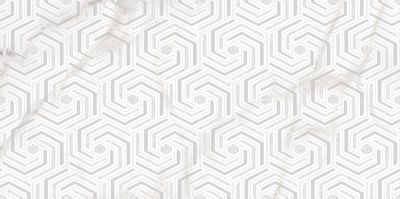 Декоративная плитка ALMA Ceramica DWU09GRG007 Grigio 50x24.9 серая / белая глянцевая с орнаментом