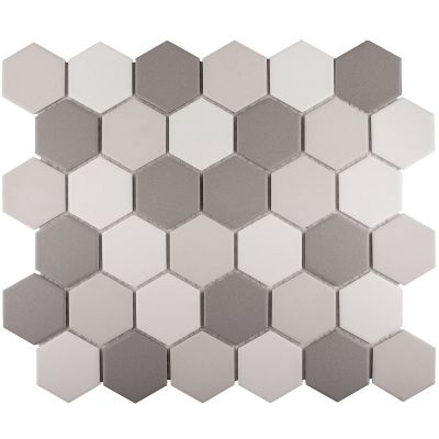 Мозаика Star Mosaic JMT55221 / С0004058 Hexagon Grey Mix Antislip 28.2x32.5 серая нескользящая, чип 51x59 мм гексагон