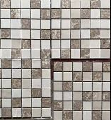 Мозаика Marble Mosaic Square 23x23 Mix Stone 5 Mat 30x30 микс бежевая / коричневая матовая под камень, чип 23x23 квадратный