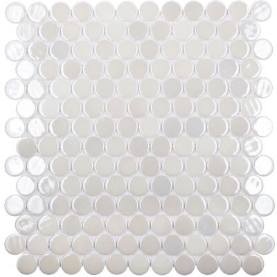 Мозаика Vidrepur С0003359 Circle № 6000 (на сетке) 30.6x31.4 белая глянцевая моноколор, чип круглый