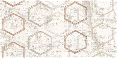 Декоративная плитка Azori 589002003 Apulia Oro Hexagone 31.5x63 бежевая матовая геометрия
