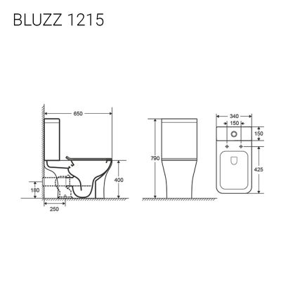 Унитаз-компакт Staro С0005299 Bluzz 1215 напольный безободковый, с сиденьем Slim микролифт, белый
