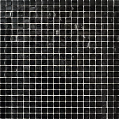 Мозаика Rose Mosaic AJ49 Casablanca / Galaxy 31.8x31.8 черная глянцевая авантюрин, чип 10x10 квадратный