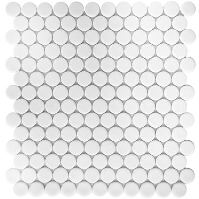 Мозаика Vidrepur С0003641 Circle № 100 Antid. (на сетке) 30.6х31.4 белая глянцевая / противоскользящая моноколор, чип круглый