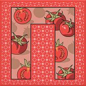 Декор Kerama Marazzi HGD/A562/5107 Сад-огород «Помидор» 20x20 красный матовый с изображением