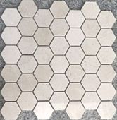 Мозаика Marble Mosaic Hexagon Royal Botticino 30x30 бежевая полированная под камень, чип 48x55 гексагон