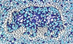 Гауди Панно из 1 плитки (Носорог голубой) D697 20х33