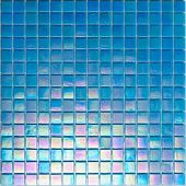 Мозаика ROSE MOSAIC WA16 Rainbow (размер чипа 20x20 мм) 32.7x32.7 голубая глянцевая моноколор перламутр