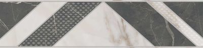 Бордюр Kerama Marazzi 13109TR\11 Буонарроти 7.2x30 (9 мм) микс матовый под мрамор / с орнаментом