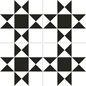 Напольная плитка Dualgres DG_CH_CAR_WH_N CHIC COLLECTION Cardiff White 45x45 черно-белая глазурованная матовая пэчворк