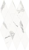 Мозаика Italon 620110000202 Stellaris Statuario  White Mosaico Diamond / Стелларис Статуарио Уайт Даймонд 28x48 белая глянцевая под мрамор, чип ромб