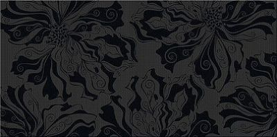 Настенная плитка Azori 502301101 Валькирия Антрацит 20.1x40.5 черная глазурованная матовая флористика