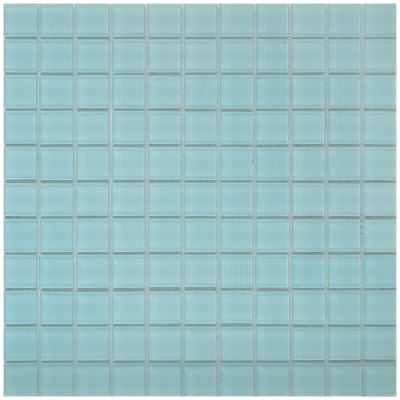 Мозаика Rose Mosaic JS3015 Stripes 32.7x32.7 голубая глянцевая полосы, чип 25x25 квадратный
